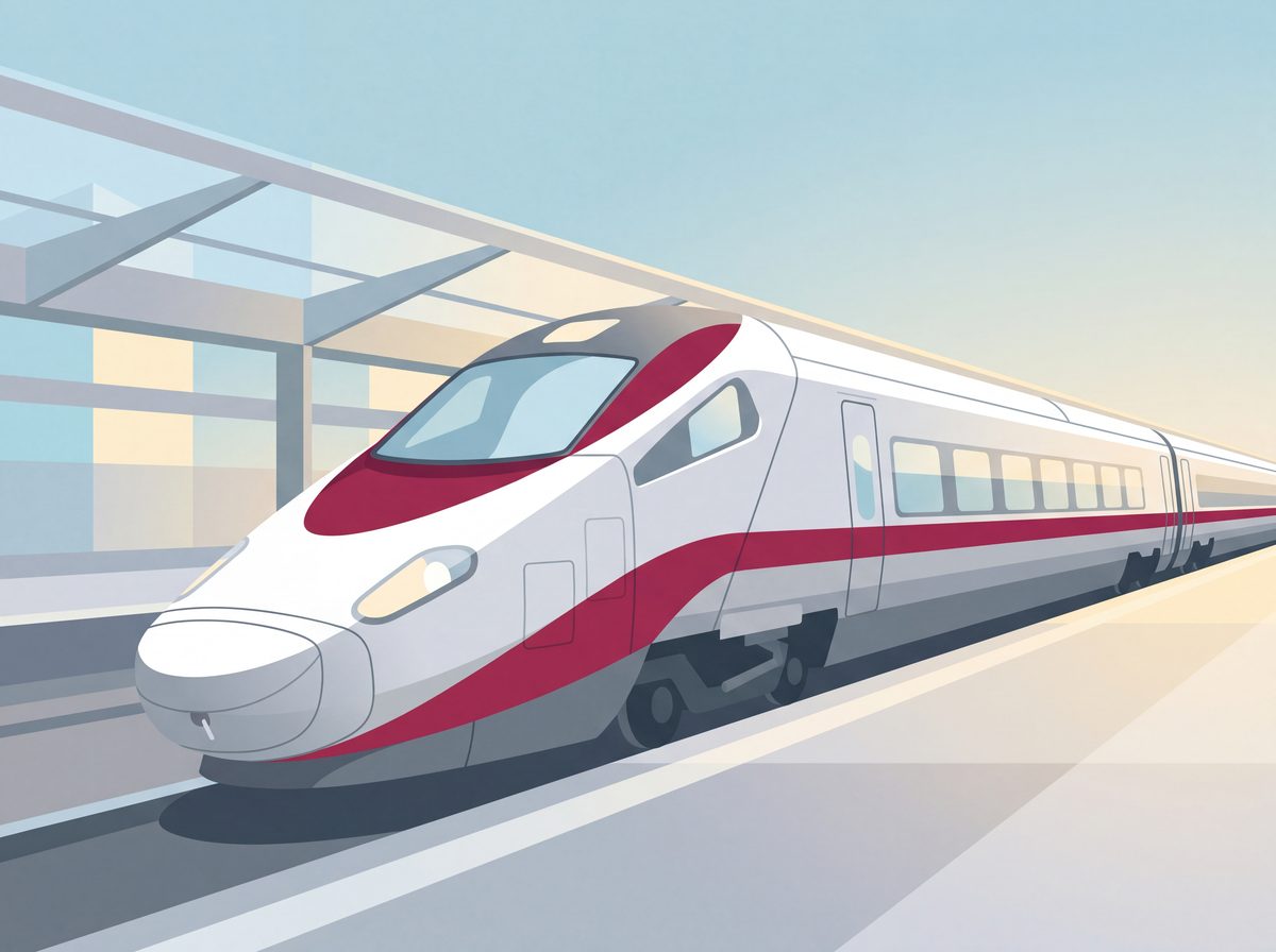 Illustration of an ÖBB Railjet train